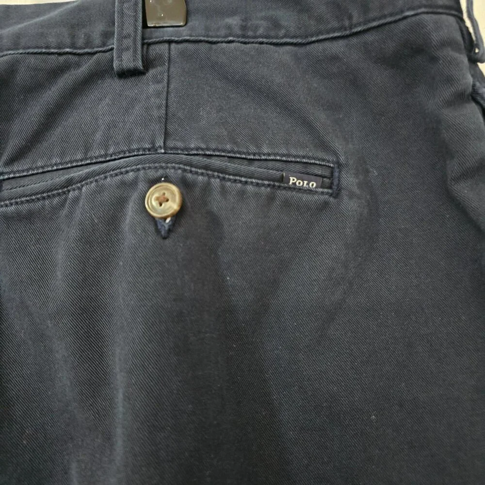 Polo Ralph Lauren Men's Pleated Chino Shorts Navy Cotton‎ Big & Tall Size 44T